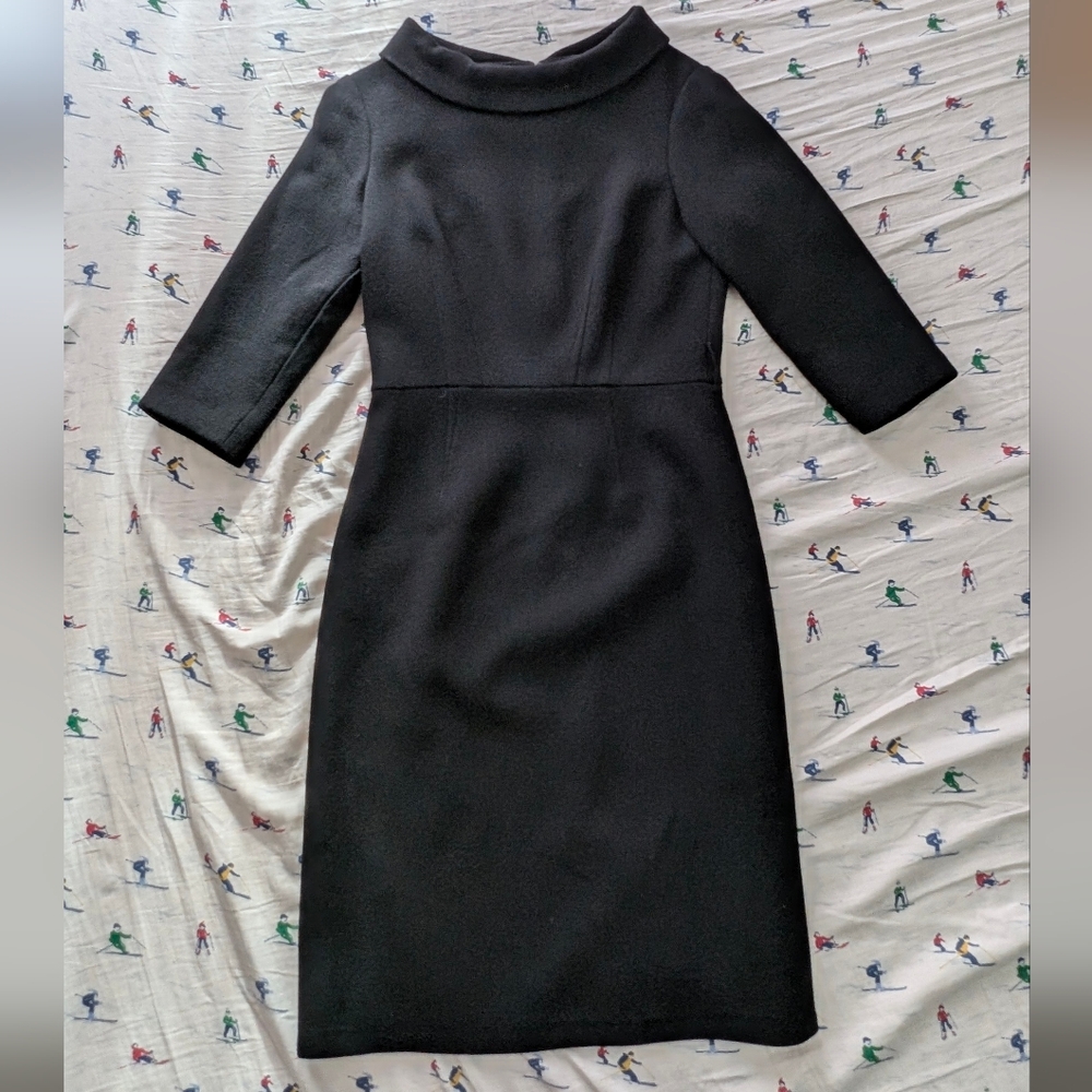Rickie Freeman Teri Jon Retro Vintage Jackie O Knee Length Dress,100% Wool,Sz 6
